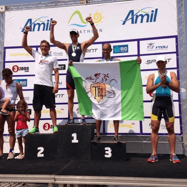 O primeiro (e último pódio): sou o mais à direita